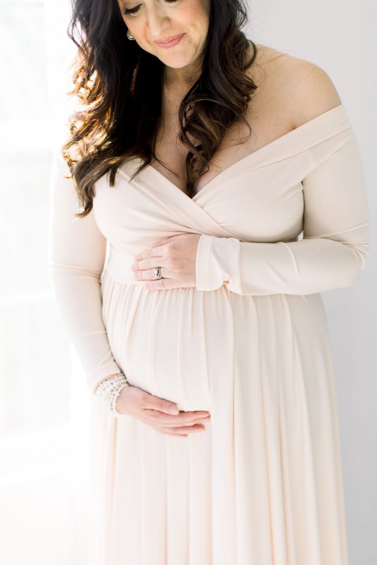 Baby bump in studio photography in Oklahoma.