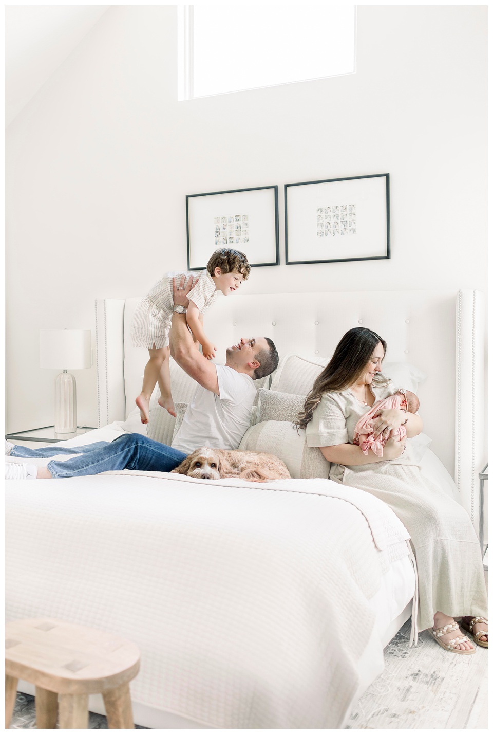 family moments during a newborn session