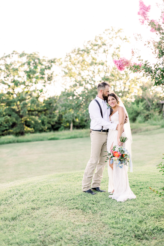 bride and groom portrait after wedding