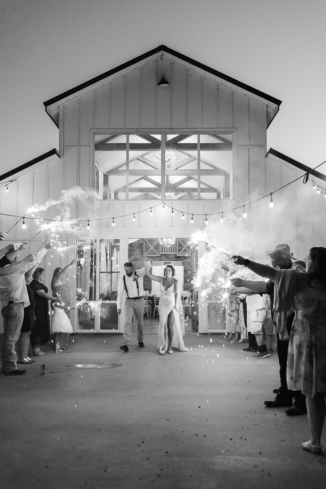 send off at wedding with sparklers